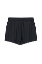 House Of Silk-Talia Viskon Dikiş Detaylı Şort Takım Siyah-Pijama Takımı-6-Milagron.com