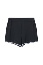 House Of Silk-Talia Viskon Dikiş Detaylı Şort Takım Siyah-Pijama Takımı-7-Milagron.com