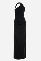 Asimetrik Drapeli Rayon Maxi Elbise - 0