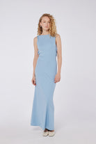 House of IKA-Bağcık Detaylı Sırtı Açık Maxi Elbise-Elbise-1-Milagron.com