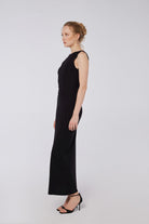 House of IKA-Bağcık Detaylı Sırtı Açık Maxi Elbise-Elbise-3-Milagron.com