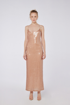 House of IKA-Çapraz Sırt Askılı Payet Elbise-Elbise-1-Milagron.com