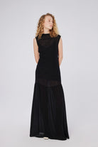 House of IKA-Crinkle Kontrast Maxi Elbise-Elbise-1-Milagron.com