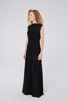 House of IKA-Crinkle Kontrast Maxi Elbise-Elbise-2-Milagron.com