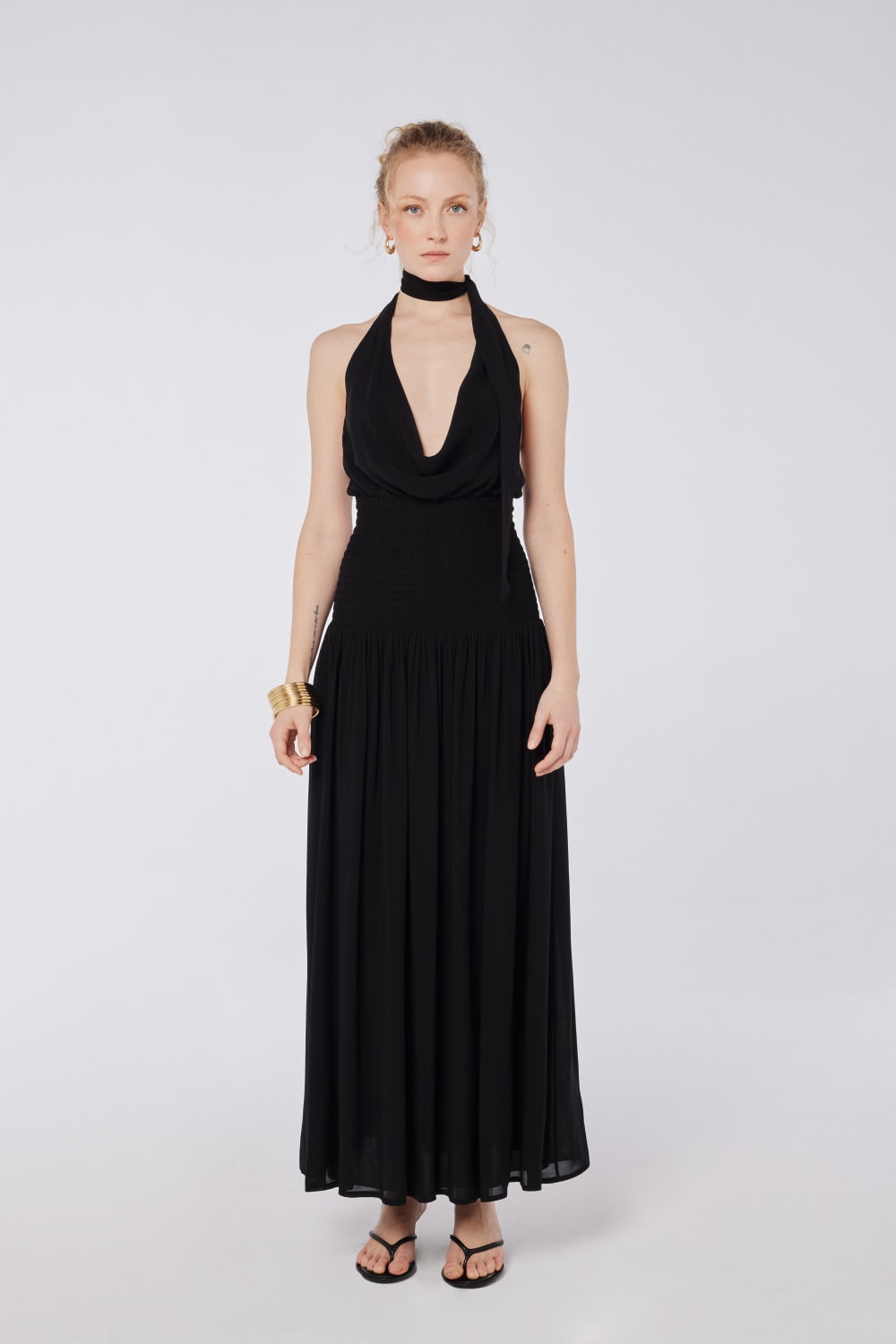 House of IKA-Degaje Yaka Gipeli Elbise-Elbise-1-Milagron.com