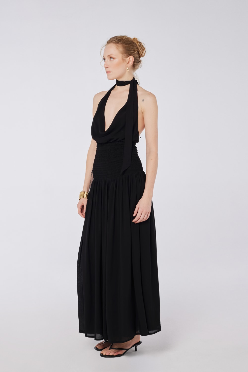 House of IKA-Degaje Yaka Gipeli Elbise-Elbise-2-Milagron.com