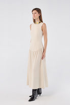 House of IKA-Derin V Kesim Sırtlı Midi Elbise-Elbise-2-Milagron.com