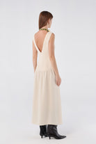 House of IKA-Derin V Kesim Sırtlı Midi Elbise-Elbise-3-Milagron.com