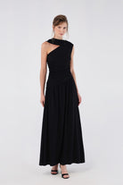 House of IKA-Drapeli Maxi Elbise-Elbise-1-Milagron.com