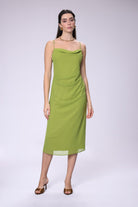 House of IKA-Drapeli Şifon Elbise-Elbise-1-Milagron.com