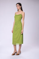 House of IKA-Drapeli Şifon Elbise-Elbise-2-Milagron.com