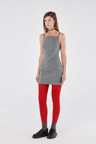 House of IKA-Kare Yaka Mini Elbise-Elbise-2-Milagron.com