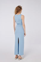 House of IKA-Kesik Detaylı Büzgülü Maxi Elbise-Elbise-3-Milagron.com