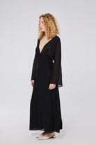 House of IKA-Kimono Kollu Crinkle Maxi Elbise-Elbise-3-Milagron.com