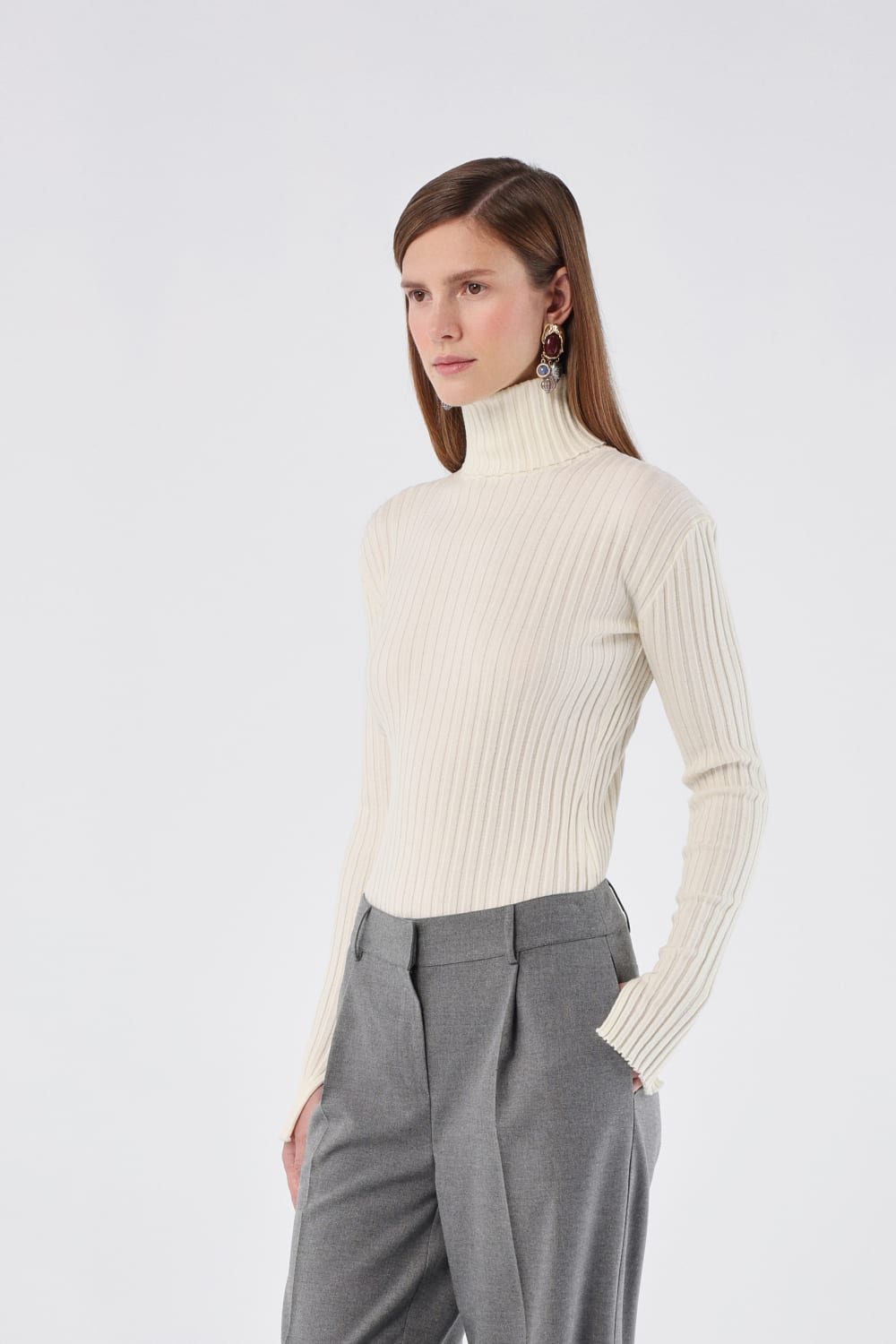 House of IKA-Merino Yün Boğazlı Kazak-Kazak & Triko-2-Milagron.com