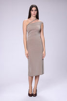 House of IKA-Midi Tek Omuz Elbise-Elbise-1-Milagron.com