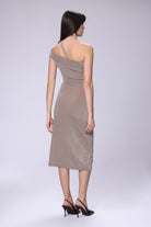 House of IKA-Midi Tek Omuz Elbise-Elbise-3-Milagron.com