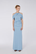 House of IKA-Omuz Detaylı Halter Yaka Elbise-Elbise-1-Milagron.com