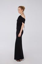 House of IKA-Omuz Detaylı Halter Yaka Elbise-Elbise-2-Milagron.com