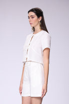 House of IKA-Önden Bağlamalı Keten Bluz-Bluz-2-Milagron.com