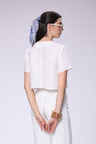 House of IKA-Önden Bağlamalı Keten Bluz-Bluz-6-Milagron.com