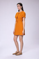 House of IKA-Önden Bağlamalı Keten Elbise-Elbise-2-Milagron.com