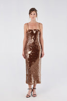 House of IKA-Payetli Midi Elbise-Elbise-1-Milagron.com