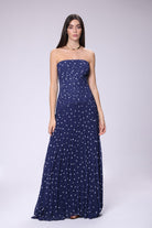 House of IKA-Puantiyeli Straplez Piliseli Elbise-Elbise-1-Milagron.com