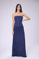 House of IKA-Puantiyeli Straplez Piliseli Elbise-Elbise-2-Milagron.com