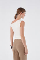 House of IKA-Asimetrik Omuzlu Bluz-Top-3-Milagron.com