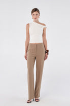 House of IKA-Asimetrik Omuzlu Bluz-Top-4-Milagron.com