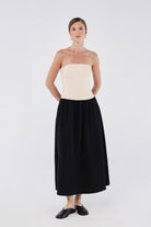 House of IKA-Straplez Kontrast Elbise-Elbise-1-Milagron.com