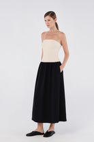 House of IKA-Straplez Kontrast Elbise-Elbise-2-Milagron.com