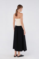 House of IKA-Straplez Kontrast Elbise-Elbise-3-Milagron.com