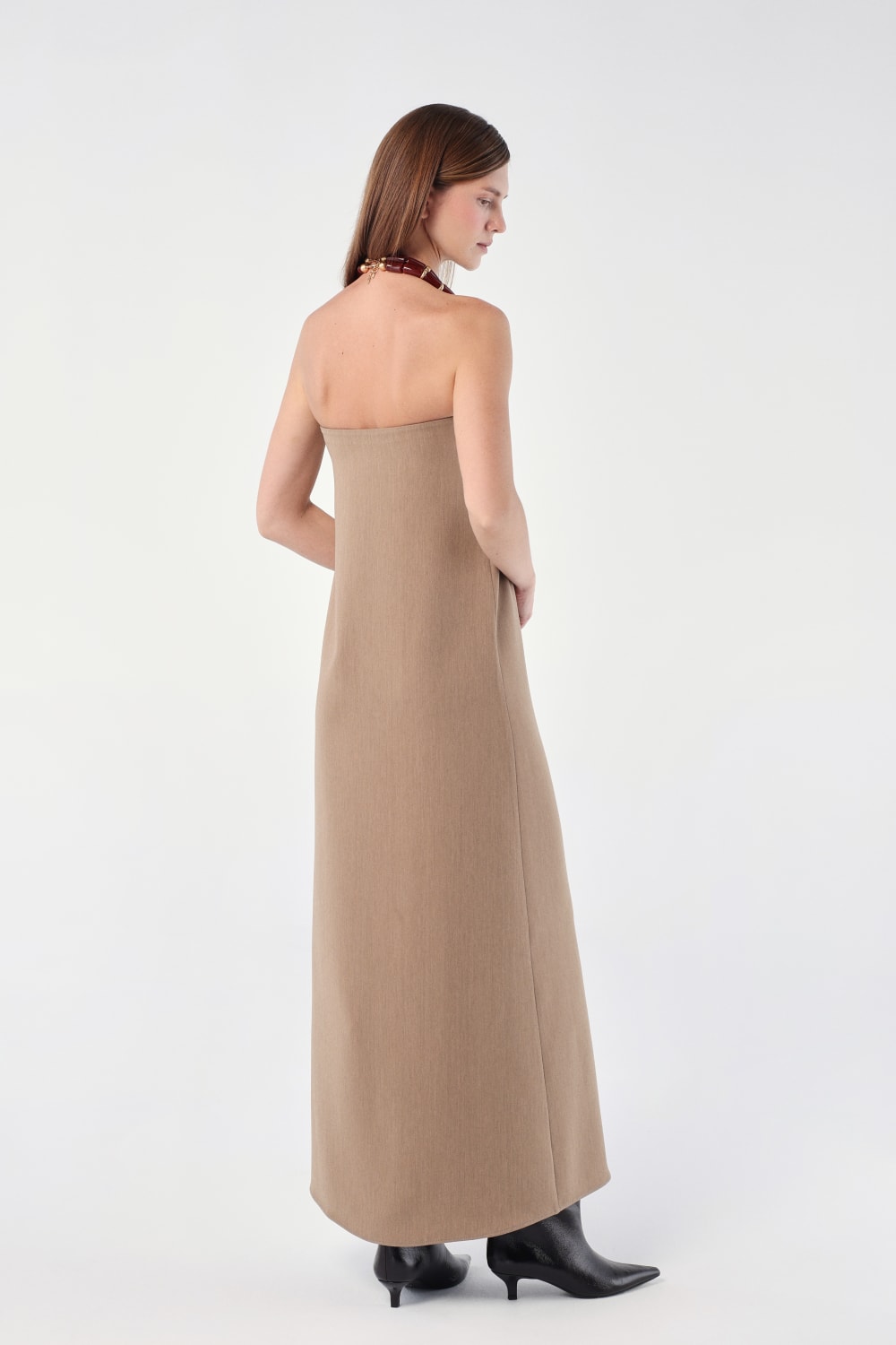 House of IKA-Straplez Maxi Elbise-Elbise-3-Milagron.com