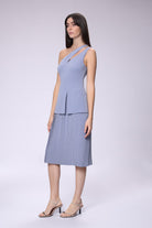 House of IKA-Tek Omuz Piliseli Elbise-Elbise-3-Milagron.com