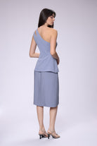 House of IKA-Tek Omuz Piliseli Elbise-Elbise-4-Milagron.com