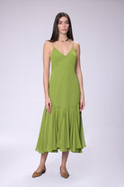 House of IKA-Volanlı Şifon Elbise-Elbise-1-Milagron.com