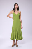 House of IKA-Volanlı Şifon Elbise-Elbise-2-Milagron.com