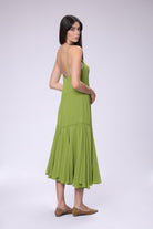 House of IKA-Volanlı Şifon Elbise-Elbise-4-Milagron.com