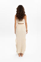 Husufi-Bürümcüklü Çift Taraflı Yırtmaçlı Etek-Etek-6-Milagron.com