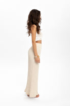 Husufi-Bürümcüklü Tek Taraflı Yırtmaçlı Etek-Etek-5-Milagron.com