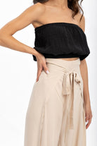 Husufi-Freeside Bej Yırtmaçlı Şalvar Pantolon-Pantolon-3-Milagron.com