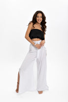Husufi-Freeside Beyaz Yırtmaçlı Şalvar Pantolon-Pantolon-5-Milagron.com