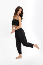 Husufi-V Cross Siyah Şalvar Pantolon-Pantolon-1-Milagron.com