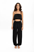 Husufi-Ventana Siyah Relax Yoga Pantolonu-Pantolon-3-Milagron.com