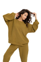 Husufi-Yeşil Bürümcüklü Sweatshirt-Sweatshirts & Hoodies-2-Milagron.com