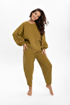 Husufi-Yeşil Bürümcüklü Sweatshirt-Sweatshirts & Hoodies-3-Milagron.com