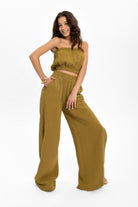 Husufi-Yeşili Müslin Croptop-Top-1-Milagron.com