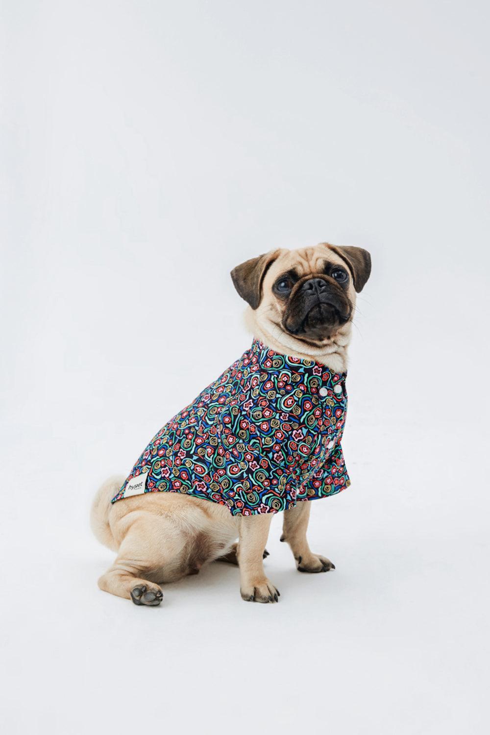 Hypet Fashion-Abstarct Flowers Gömlek-Köpek-3-Milagron.com